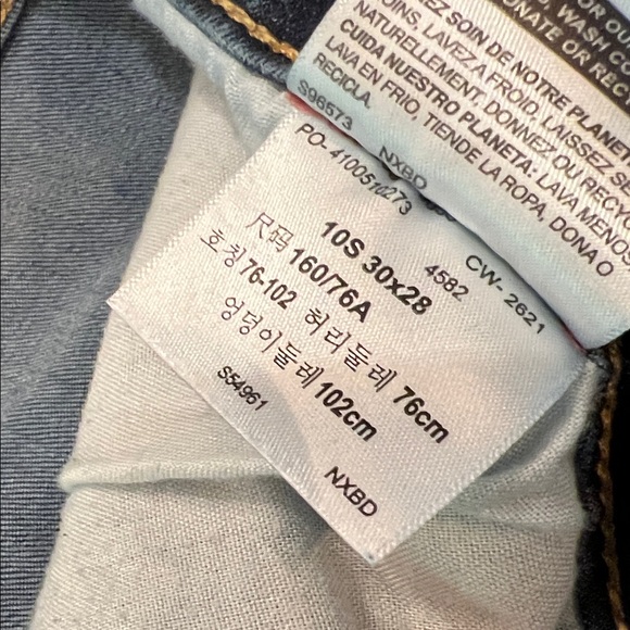 Denizen Levi’s Dark Blue Denim Stretch Jeans mid rise slim 10s 30x28 - Picture 3 of 8